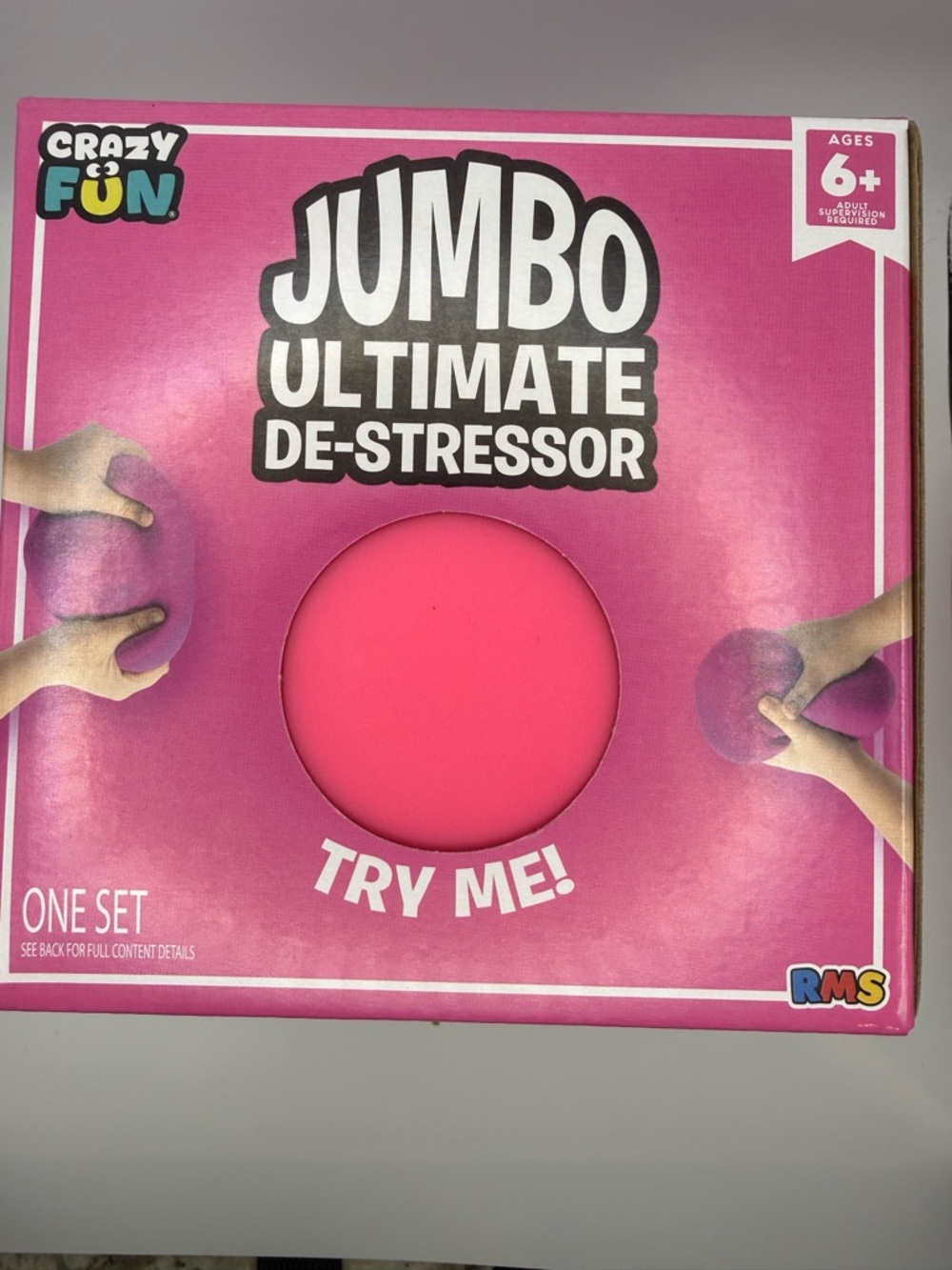 Jumbo Pink Squishy Stress Ball Viral De-Stressor Squeeze Toy Soft Sensory Relief